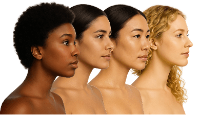 Faces showing different skintypes